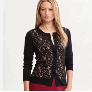 Banana Republic black lace cardigan
